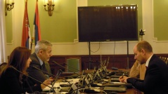 2. март 2015. Председник Одбора за људска и мањинска права и равноправност полова у разговору са шефом Одељења за демократизацију Мисије ОЕБС у Србији